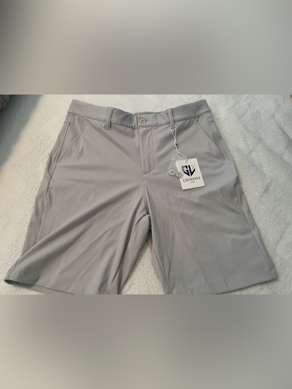 Graham Luxe Men's Golf Shorts - Light Gray